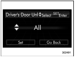 4. Select the preferred setting by operating