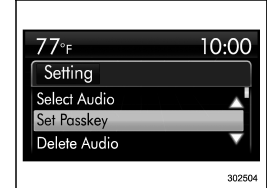 1. Select the “Set Passkey” menu.