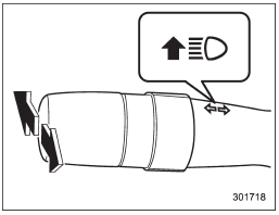 To change from low beam to high beam,