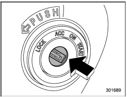 The ignition switch has four positions: