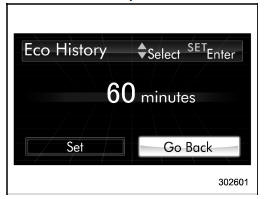 5. Select “Go Back” by operating the