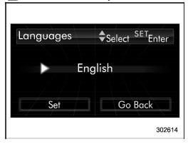 3. The current language setting will be