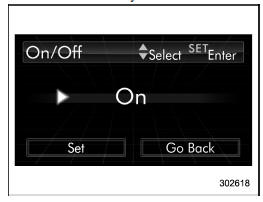 3. The current setting will be displayed.