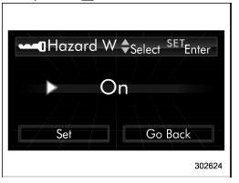 3. The current setting will be displayed.