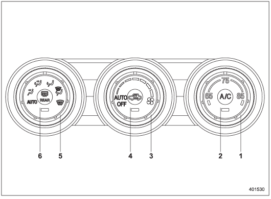 1) Temperature control dial (Refer to “Automatic