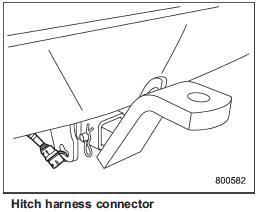 8. Connect the hitch wire harness’s black