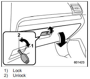 To open the glove box, pull the handle. To