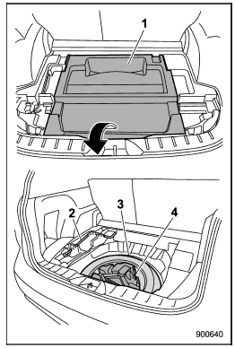 1) Under-floor storage compartment (if