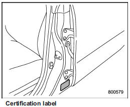 The certification label attached to the