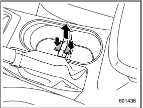 The divider in the cup holder can be pulled