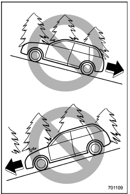 ● when starting backward facing uphill