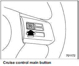 1. Press the cruise control main button.