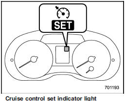 At this time, the cruise control set indicator