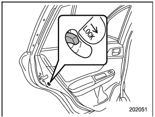 Each rear door has a child safety lock that