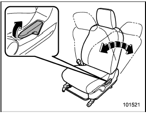 Pull the reclining lever up and adjust the