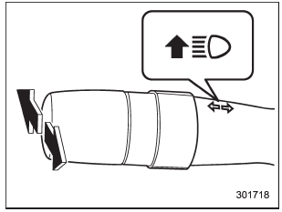 To change from low beam to high beam,