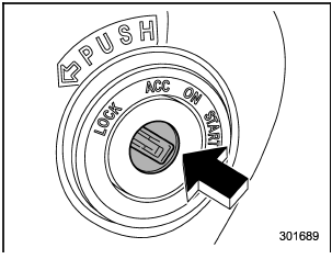 The ignition switch has four positions: