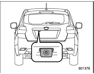 A rear view camera is attached to the