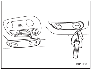 1. Remove the lens by prying the edge of