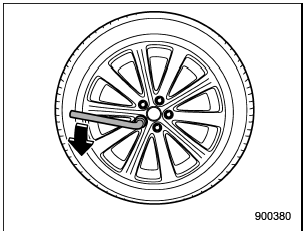 8. Loosen the wheel nuts using the wheel