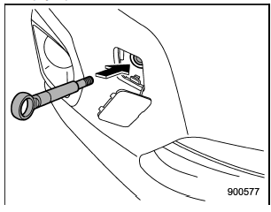 3. Screw the towing hook into the thread hole until its thread can no longer