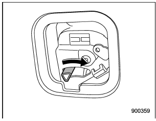3. To open the rear gate, turn the lever to