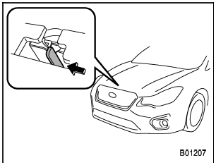 3. Release the secondary hood release