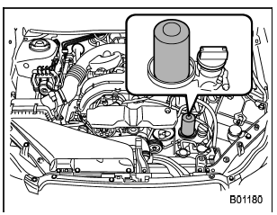 6. Remove the oil filter with an oil filter