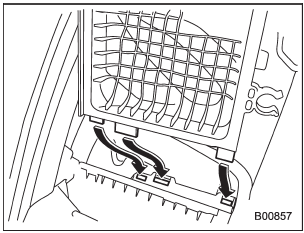 7. To install the air cleaner case, insert