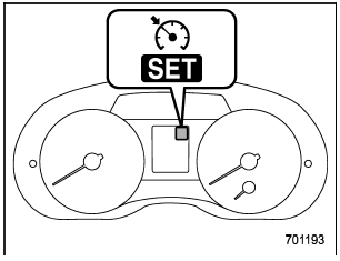 Cruise control set indicator light