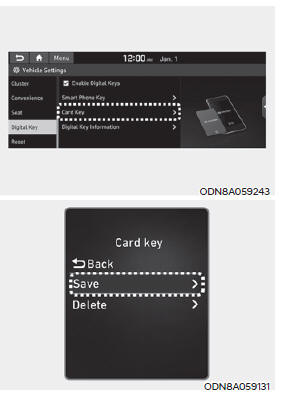 Digital key (Card key) save