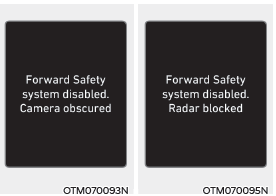 Forward Collision-Avoidance Assist disabled