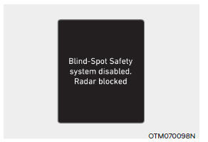 Blind- Spot Safety system disabled