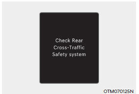 Rear Cross-Traffic Safety system malfunction