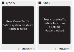 Rear Cross-Traffic Safety system disabled