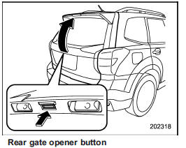 2. Press and hold the rear gate opener